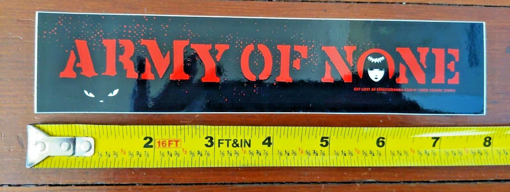 2008 Emily The Strange Army of None Skateboard Guitar Laptop sticker anti war