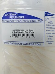 100pk Gateway Feathers 3″ Right Wing: Shield Flo White 300RSSFW-100