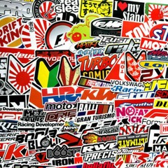 100Pcs JDM Brand Logo Themed Waterproof Stickers Pack Car Motorcycle Racing Moto