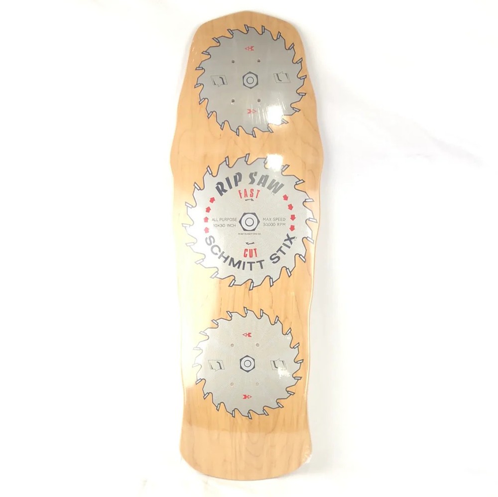 Schmitt Stix Rip Saw Woodgrain/Grey 10» Vintage NOS 1st Edition Reissue Deck