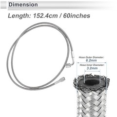 AN3 Turbo Oil Feed Line Kit 60″ Pressure Remote Turbocharger Oil Drain 60inch