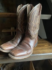 Nocona Boots Men’s Brown Leather Western Cowboy Boots Stitched Shaft 8.5D