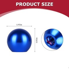 Car Round Ball Gear Shift Knob, Aluminum Alloy Vehicle Manual Automatic Blue