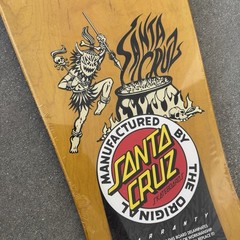 Santa Cruz SALBA Tiger Skateboard Deck Reissue Steve Alba Yellow w/ yellow Stain