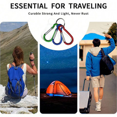 10Pcs Aluminum Carabiner Clip D Ring Set Hiking Gear Keychain Key Holder Loop US