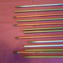 13 Vintage Metal Arrow Shafts, 5/16″ , 30″ – 32″ Long