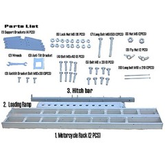 Double Motorcycle Dirt Bike Carrier 600lb Capacity Aluminum 75″ Track Length Ea