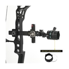 Compound Bow Sight 1 Pin,4X 6X 8X Lens, 0.019″ Fiber, Carbon Fiber Long Bar, …