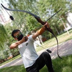 30-50lbs Archery 60″ Wooden Hunting Takedown Recurve Bow RH Adult Longbow Target