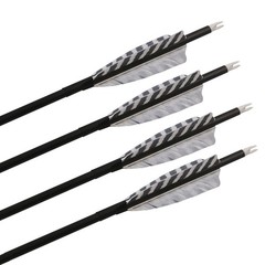 32 Inch Carbon Archery Arrows，Spine 400 with Removable Tips, 4inch Turkey