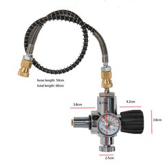 High Pressure PCP Paintball Fill Station Air Tank Valve Regulator + Hose 4500PSI