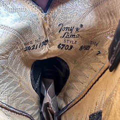 Tony Lama Men’s Brown Leather Cowboy Western Boots Size 8.5 D Style 6703 VTG