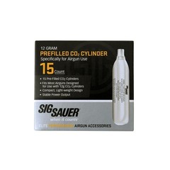 Sig Sauer 12 Gram CO2 Cartridges Pack of 15 Premium Airgun Cylinders