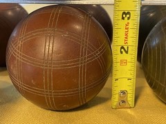 Vintage Sportscraft Bocce Ball Lawn Bowling Game 3 1/8” & About 1.1 Pounds
