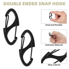 20pc Alloy S Carabiner Clips, Dual Opening Design, Keychain Snap Hooks, Mini Car
