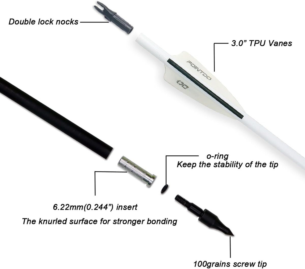 30Inch Carbon Arrow Fluorescence Color Targeting and Practice and Hunting Arr…