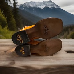 Dan Post Western Equestrian Cowboy Boots Yellow Brown. Genuine Eel.