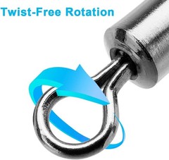 200pcs Barrel Fishing Swivels Stainless Steel Connector Saltwater Freshwater