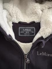 LeMieux Fur Lined Sherpa Womens Hoodie Sweatshirt Zippered Equestrian UK 10 US 6