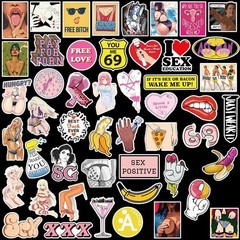 96Pcs Adult Stickers Bomb Vinyl Skateboard Guitar Luggage Sexy Girls Decals Lot