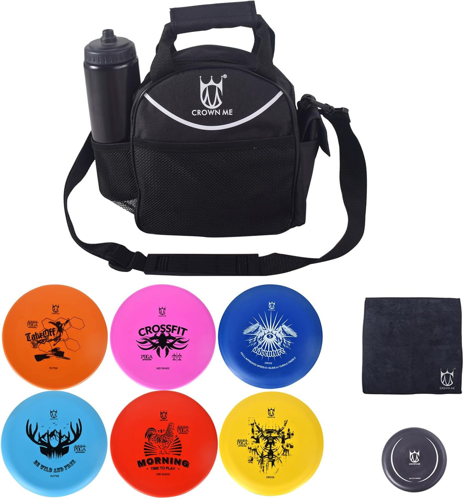 Disc Golf Set with 6 Discs and Mini Disc and Starter Disc Golf Bag