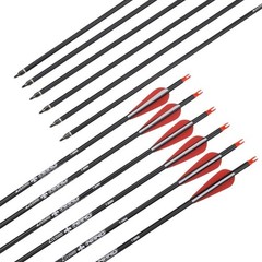 26 inch Carbon Arrow Hunting Arrows with 100 Grain Removable Tips for Archery…