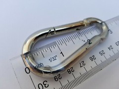 3″ x 1 7/16″ Spring Back Zinc Plated Metal Carabiner: 2pcs per pack – USA stock