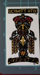 Schmitt Stix Monty Nolder vintage 1986 Totem skateboard NOS sticker x 2