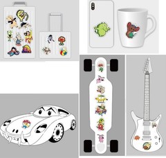 18 Random 90s Retro Nostalgic Cartoon TV Themed Water Resistant Fun Stickers