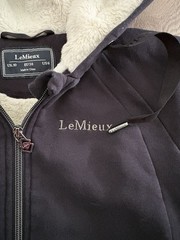 LeMieux Fur Lined Sherpa Womens Hoodie Sweatshirt Zippered Equestrian UK 10 US 6