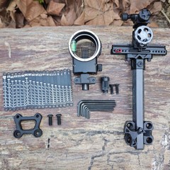 5 Pin Compound Bow Sight Carbon Scope 4X 6X 8X Lens .019″ Archery Hunting RH LH