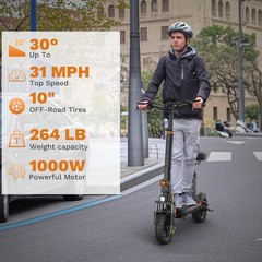 Ruitoo 1000W Electric Scooter Adult with Seat Foldable E-Scooter 32 MPH 34 Miles