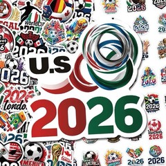 20Pcs Random 2026 World Cup Soccer Sport Party Favor Waterproof Stickers