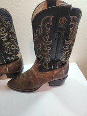Tony Lama Men’s Brown Leather Western Boots, Size 8.5D, MPN RR4007