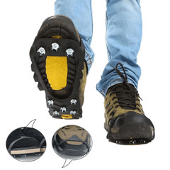 Ice Snow Anti Slip Spikes Grips Grippers Crampons Cleats For Hike Shoes Boot