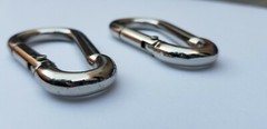 3″ x 1 7/16″ Spring Back Zinc Plated Metal Carabiner: 2pcs per pack – USA stock