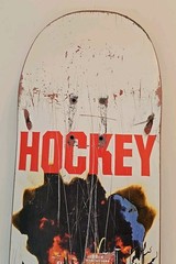 Hockey Skateboard Deck Street Protest Graphic Red Logo Dill AVE Used Deck