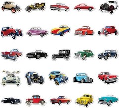 51 PCS Vintage Classic Car Stickers Pack for Kids Teens Adults Classic Cars Wate
