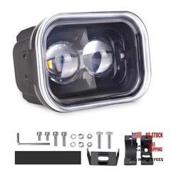 4 Inch Motorcycle Headlight,45W Cool White, Hi Lo Beam Universal 45W-1 Black