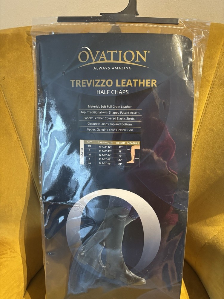 Ovation Trevizzo Leather Half Chaps 471691 Riding Gear Equestrian MPN 471691