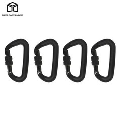 Heavy Duty 4 Pack 12 KN D-Shaped Locking Carabiners Clip Aviation Aluminum