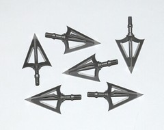 6 Pack Broadheads 125 Grain 3 Blade Fixed Hunting Crossbow Compound w/ Case