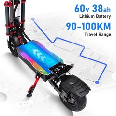 Adult electric scooter, dual motors 5600W, 60V, 38AH, folding design, 12-inch ro