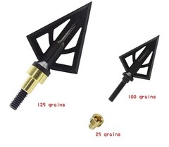 Broadheads Fixed Blade One-pc 100/125 Grain 1″ Cut Hunting Crossbow Arrowtip