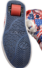 HEELYS Kids Unisex Size 13 USA VGC Red White Blue American Theme Roller Shoes