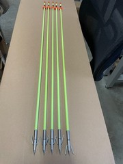 5-Chartreuse Shure Shot Bowfishing Arrow Chaos Point Arrows W/AMS Safety Slide