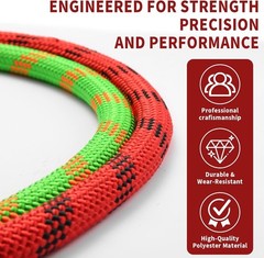 Arborist Rope 5/8in Climbing Rope 100ft Load Capacity Polyester Red