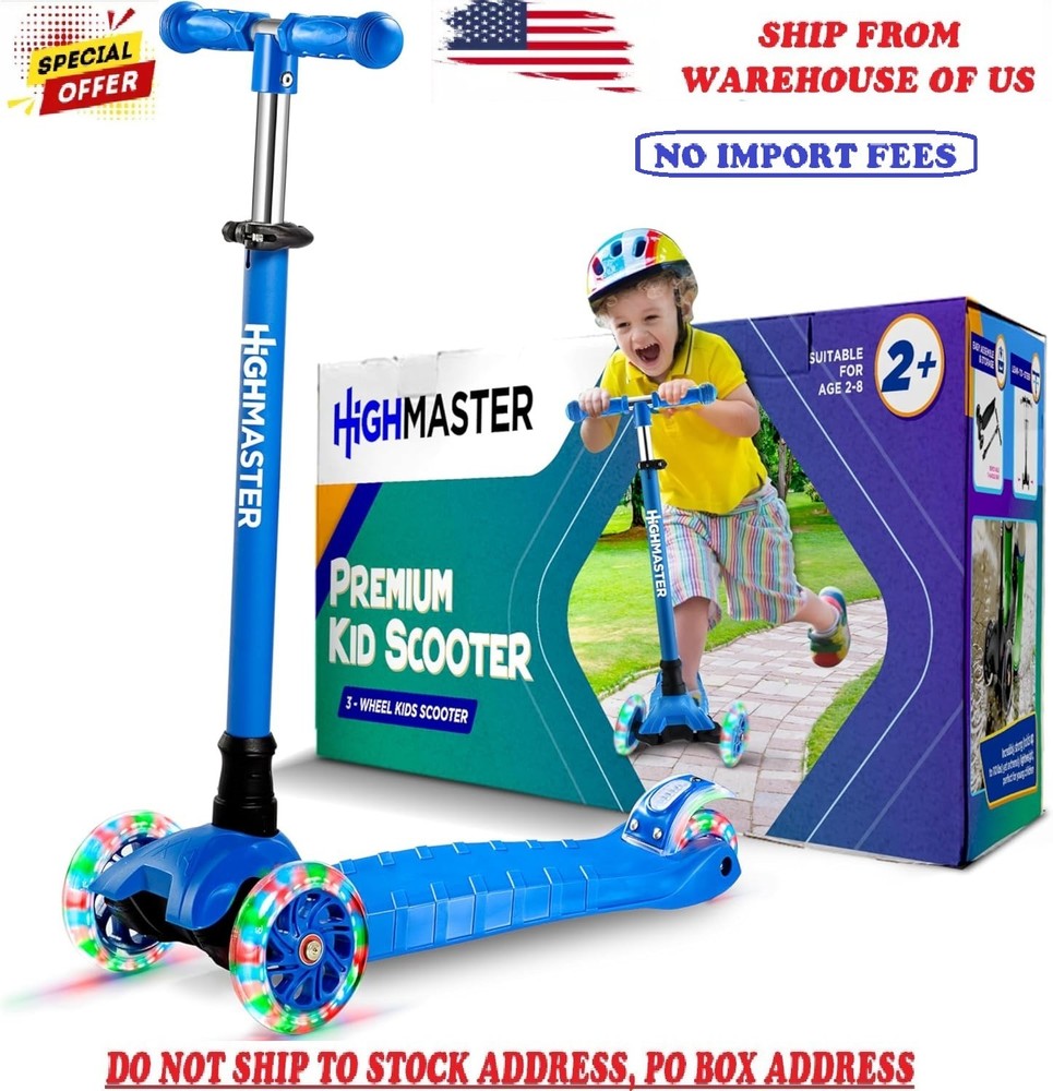 Kids Scooter – 3 Wheel Kick Scooter for Children and Toddlers – Adjustable