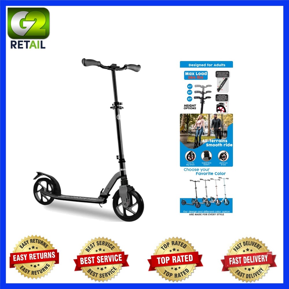 Extra-Wide Kick Scooter with Front Suspension – 264 lbs Max Load Capacity