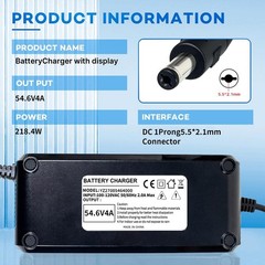 54.6V 4A Lithium Battery Charger for 48V 13s li-ion Battery DC 5.5 * 2.1/2.5m…
